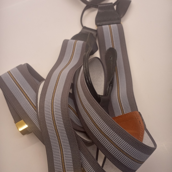 Vintage CAS Germany Grey and Blue Suspenders - Picture 7 of 14